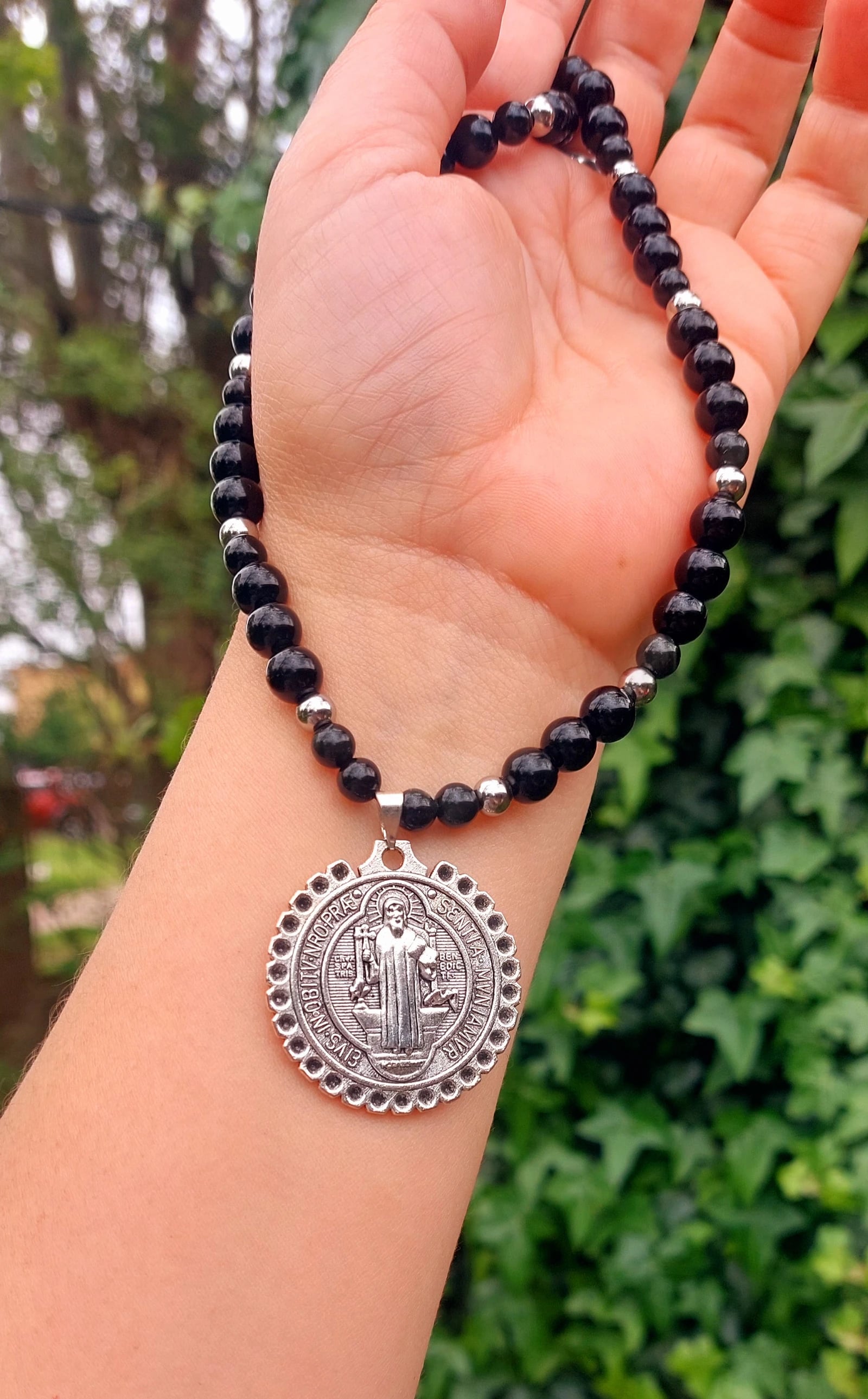 Collar Obsidiana y San Benito