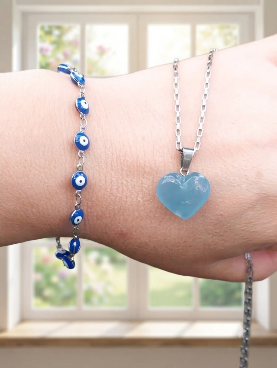 Onixe cielo y pulsera Ojo turco
